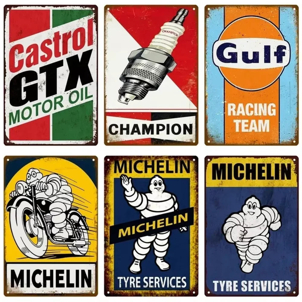 Vintage Michelin Metal Signs Shabby Chic Sign Posters