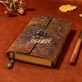 Vintage Carved Cowhide Notebook