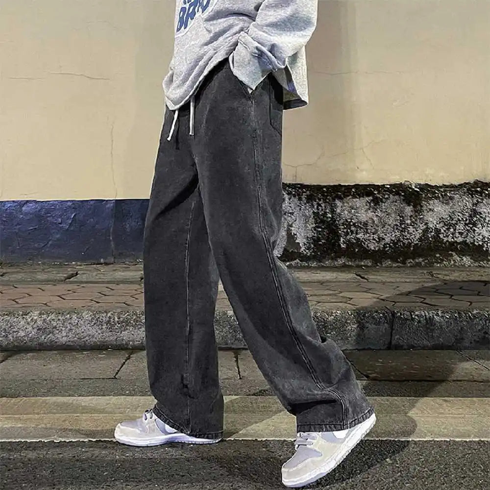 Vintage High Street Hip-hop Loose Straight Drape Pants