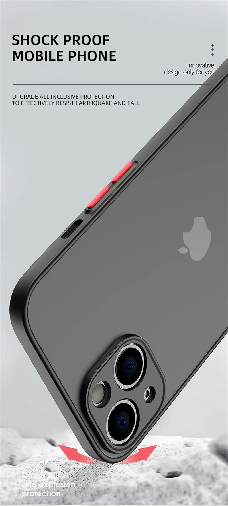 Shockproof Thin Matte Case For iPhone