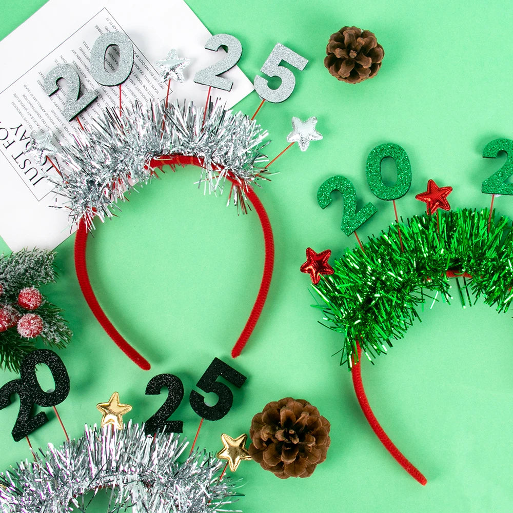 2025 Glitter Sequins Christmas Headbands