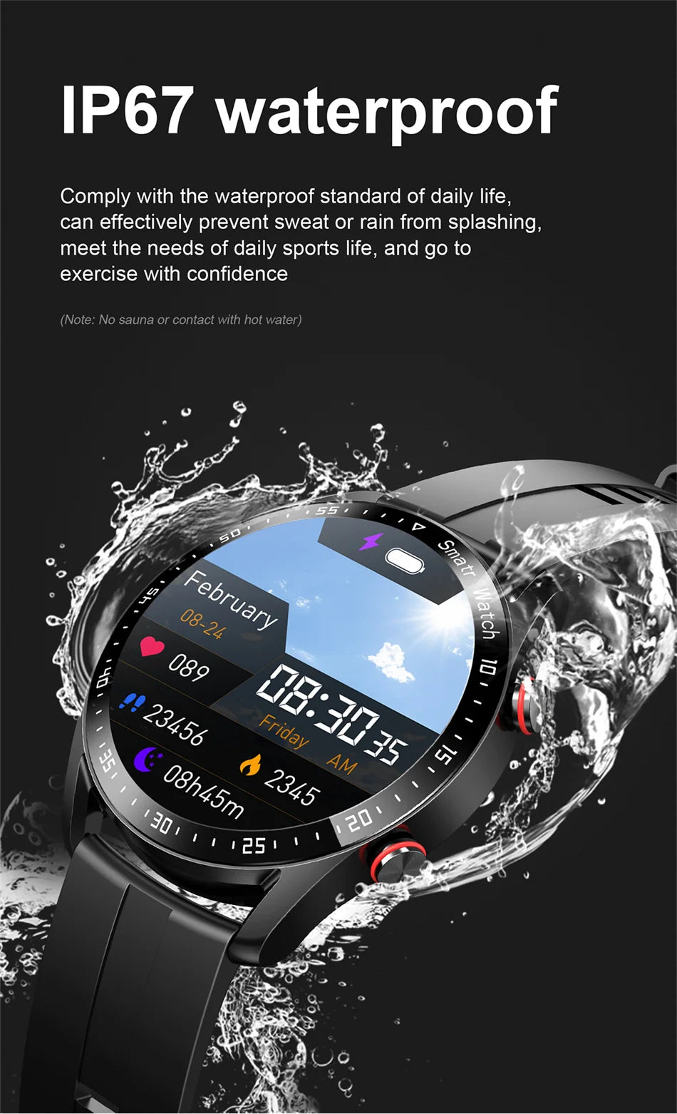 ECG+PPG Sports Waterproof Smartwatch