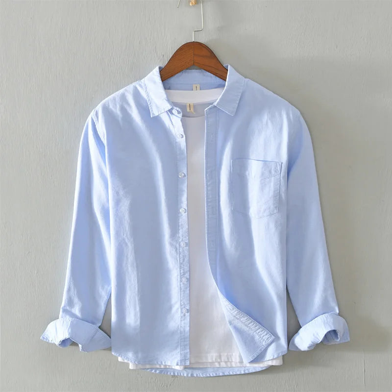 Cotton Oxford Long Sleeve Shirt Men's Vintage Clothes