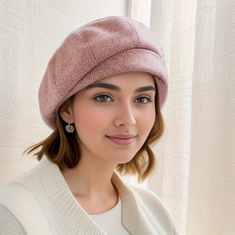 Vintage Elegant Wool Beret for Women Autumn