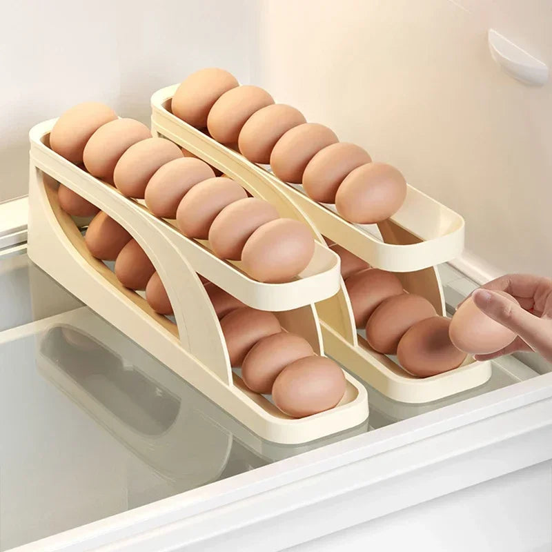 Automatic Scrolling Egg Rack Organizer