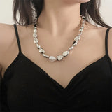 Vintage Geometric Exaggerated Artificial Pearl Chain Necklaces