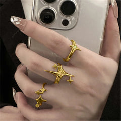 Vintage Adjustable Star Open Ring