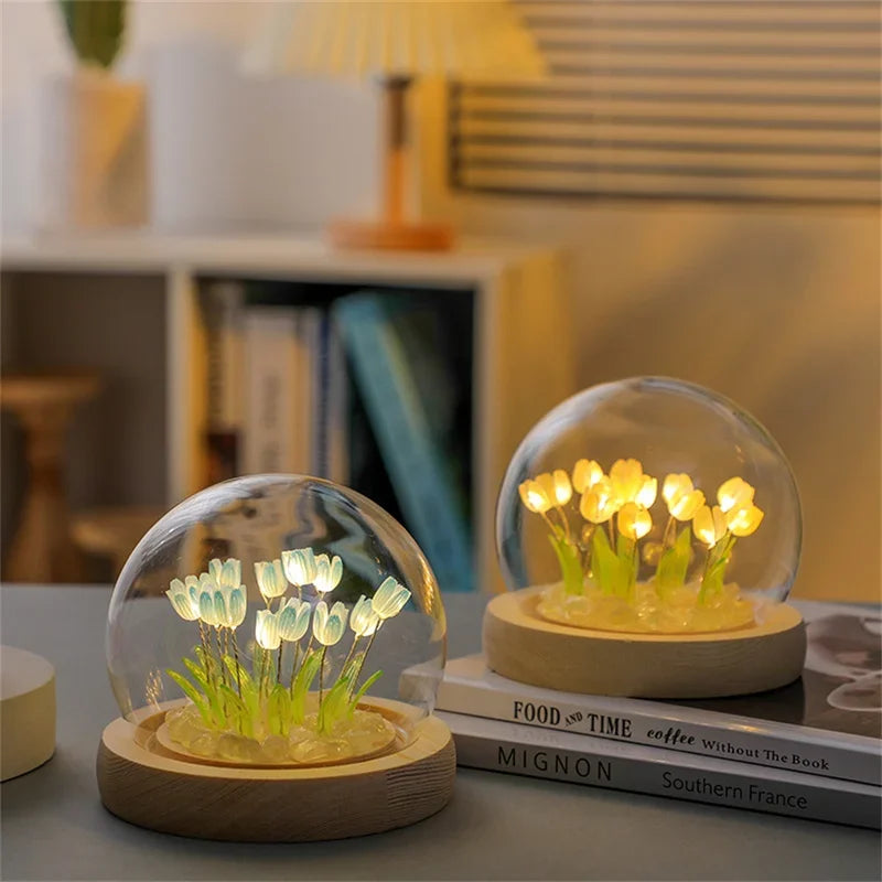 Vintage Artificial Tulip Flower Night Light