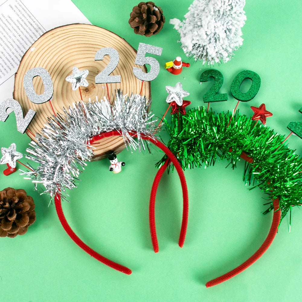 2025 Glitter Sequins Christmas Headbands