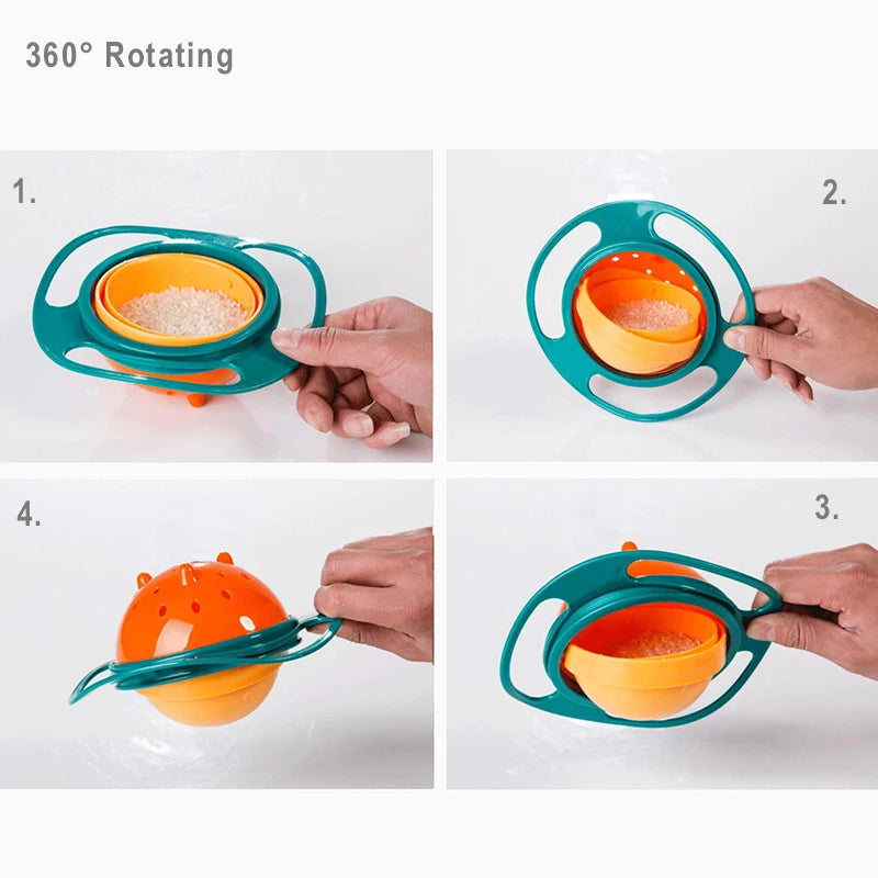 Spill-Proof Gyro Bowl Baby Feeding Dish