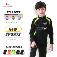 Kids Football Tracksuit Warm Fleece Soccer Sportswear Long Sleeve Soccer Tracksuit Sweatshirt Running Jogging Jacket For Boy
