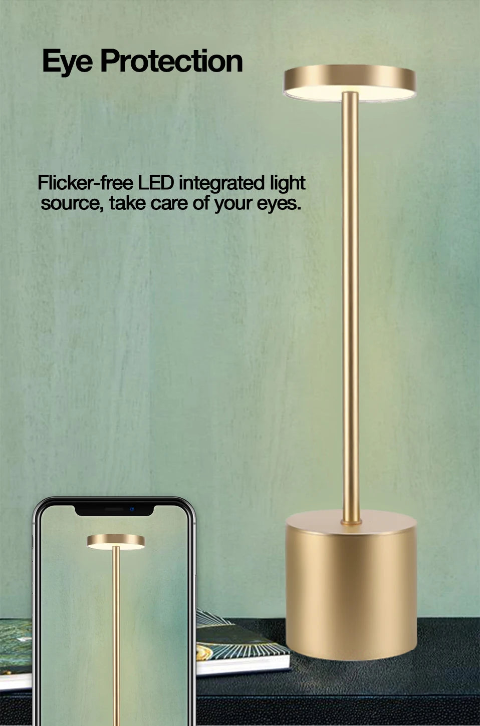 Vintage LED Touch Sensor Rechargeable Desk Lamp