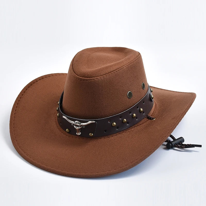 Vintage Suede Cowboy Hat for Parties