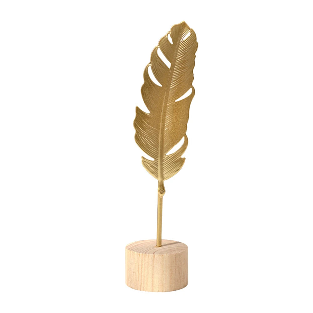 Vintage Nordic Gold Ginkgo Leaf Crafts Leaves Sculpture