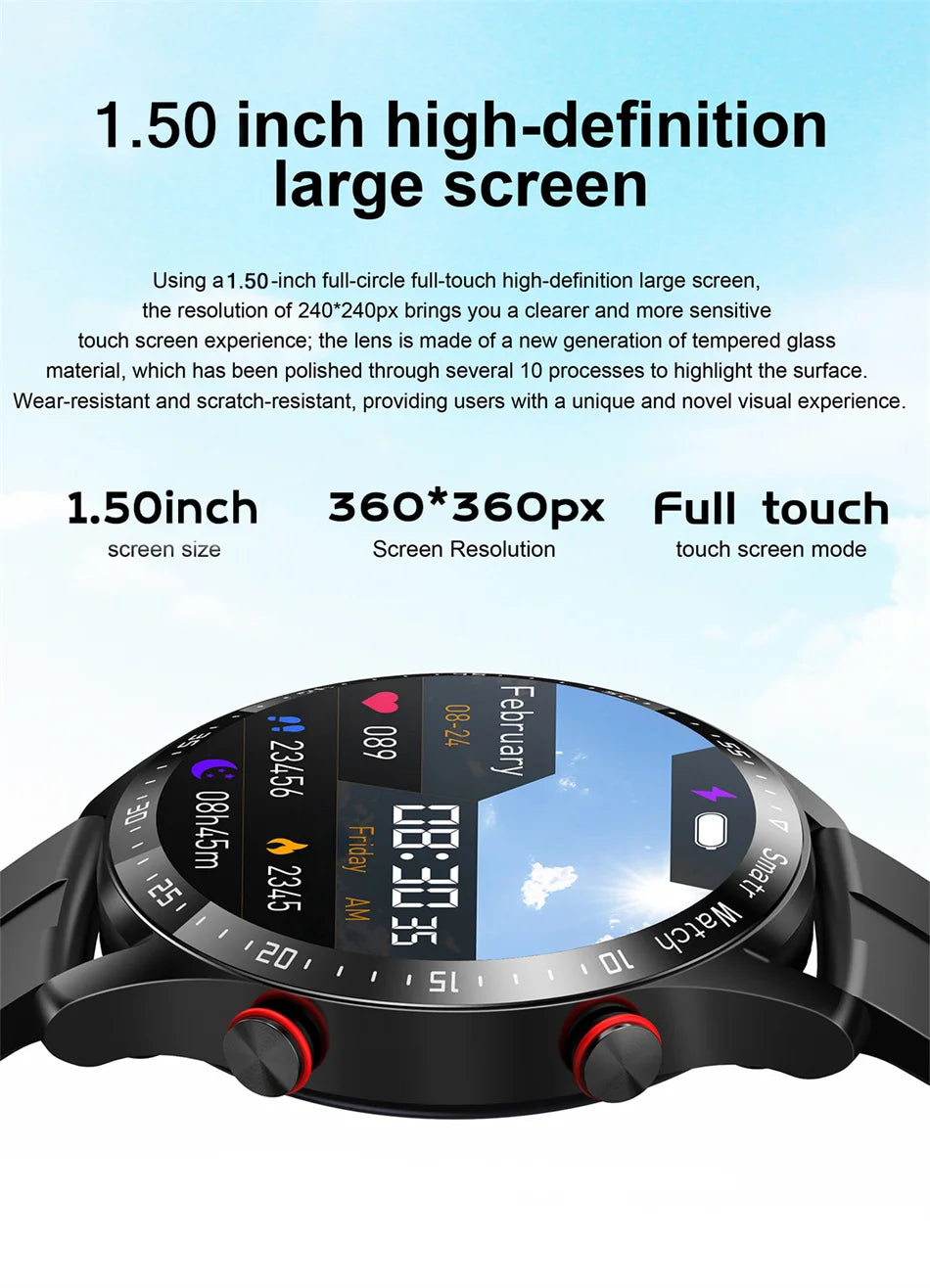 Vintage Smart Watch 1.5 inch Full Touch Screen Bluetooth Call Business Man Watches