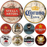 Vintage Beer Posters Round Metal Signs