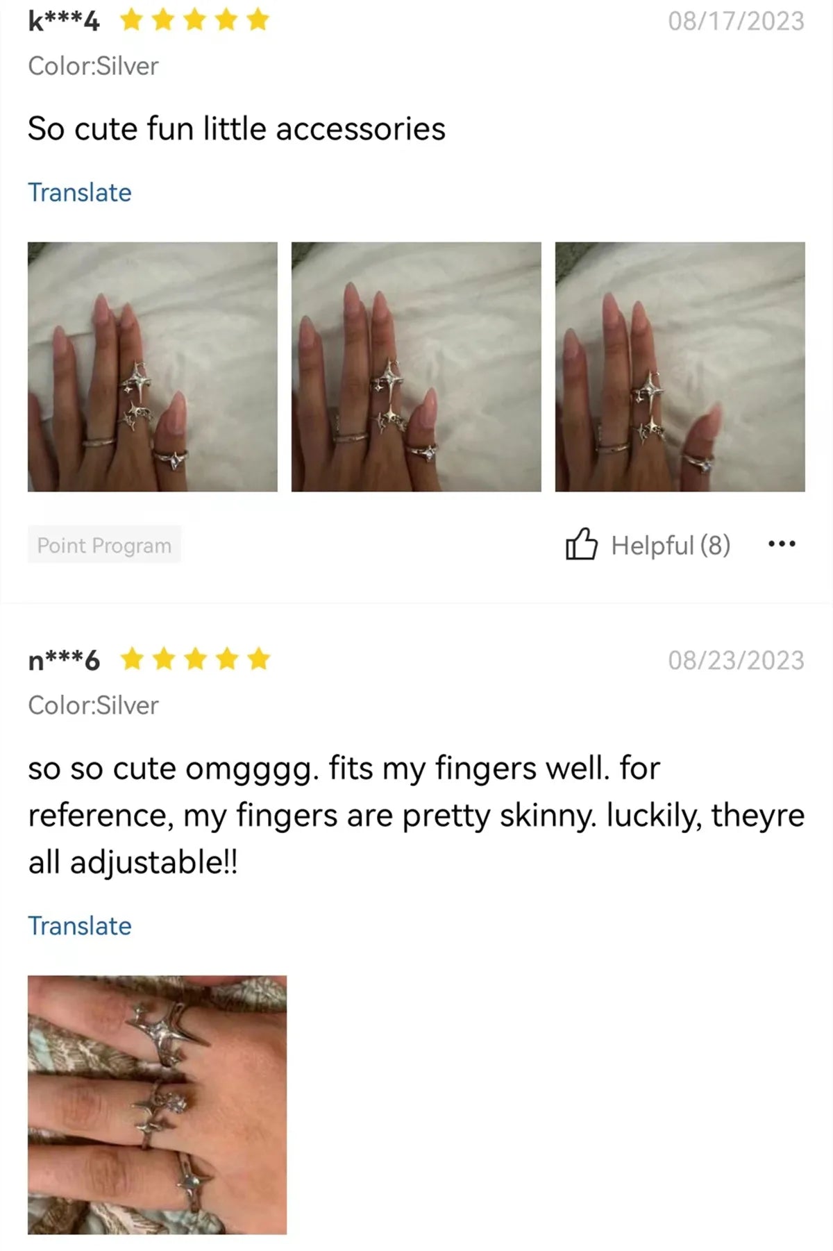 Vintage Adjustable Star Open Ring