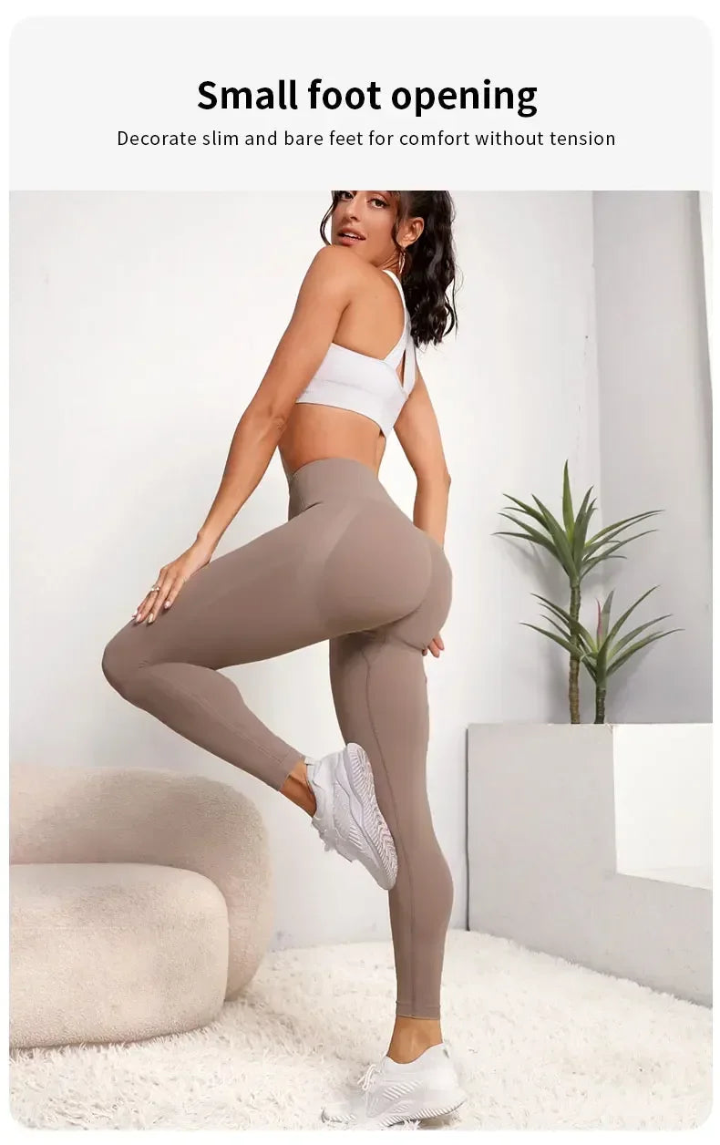 High Waist Seamless Hip Lifting Vintage Sports Leggings