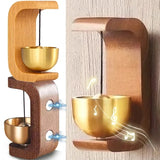 Vintage Wooden Wireless Doorbell Brass Chimes