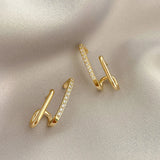 Luxury Crystal U-Shaped Gold Vintage Earrings