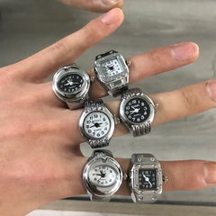 Vintage Punk Finger Watch Couple Rings