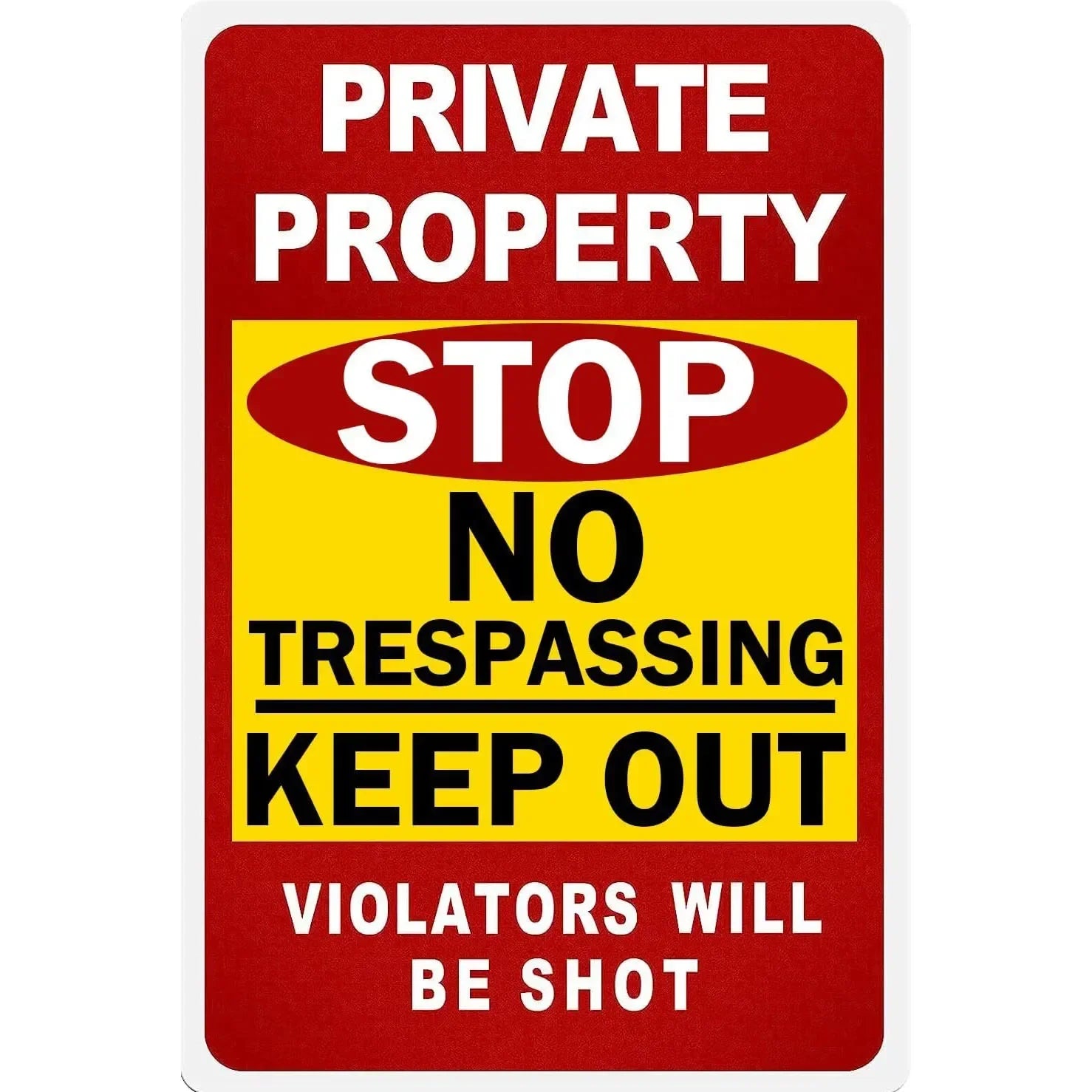 Vintage No Trespassing Warning Metal Signs