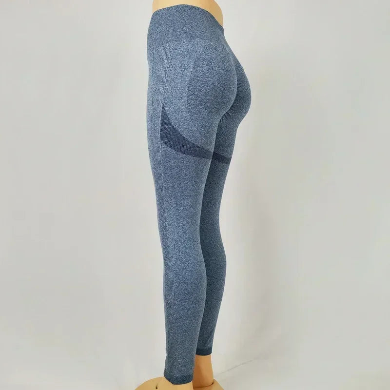 Women Seamless High Waist Elastic Solid Yoga Vintage Leggings