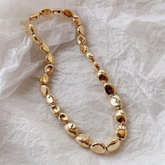 Vintage Geometric Exaggerated Artificial Pearl Chain Necklaces