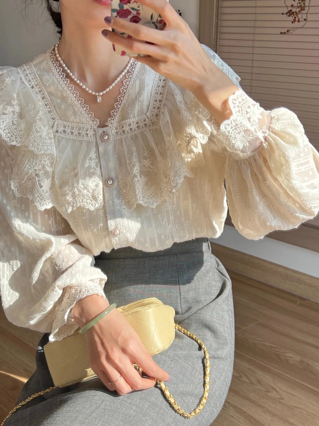 Vintage Lace Lolita Long Sleeve Blouse