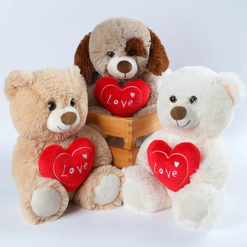 Vintage Heart Bear Dog Plush Toys