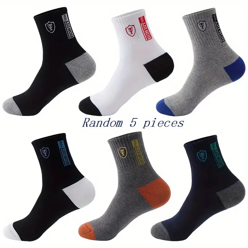 5/10 Pairs Breathable Sweat Absorbing And Deodorizing Business Socks