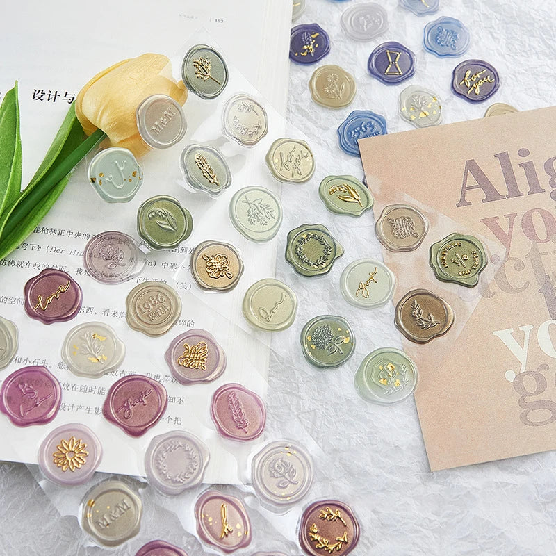 Vintage Wax Seal Stickers Set DIY