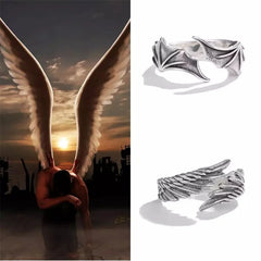 Vintage Angel Wing Demon Eye Rings