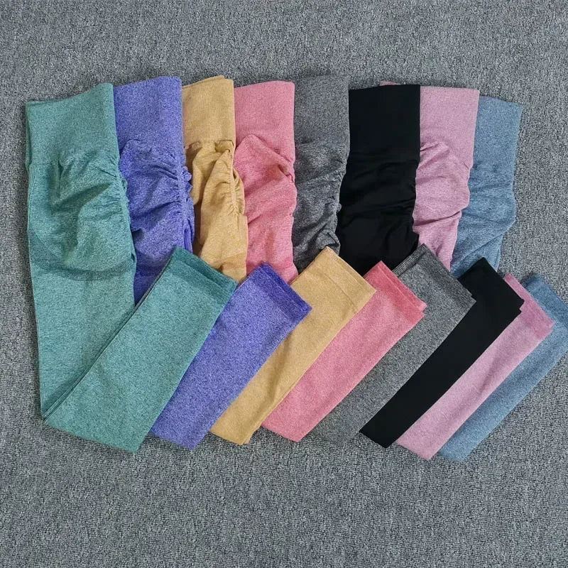 Women Seamless High Waist Elastic Solid Yoga Vintage Leggings