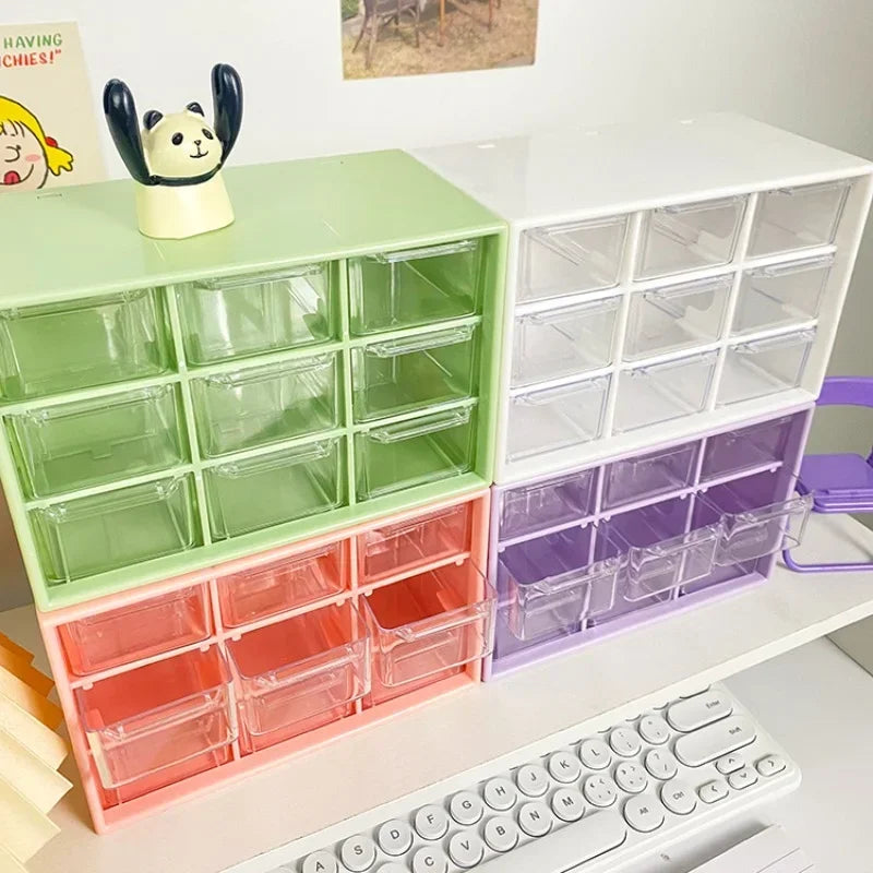 9-Grid Desktop Storage Organizer Transparent