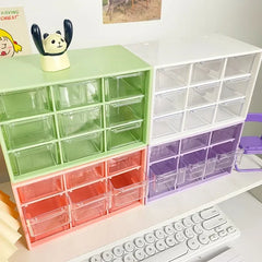 9-Grid Desktop Storage Organizer Transparent