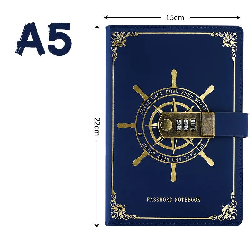 Vintage A5 Password-Lock Notebook