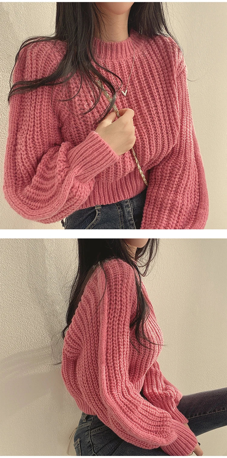 Chic Vintage Harajuku Lantern Sleeve Sweater