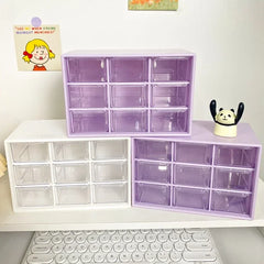 9-Grid Desktop Storage Organizer Transparent