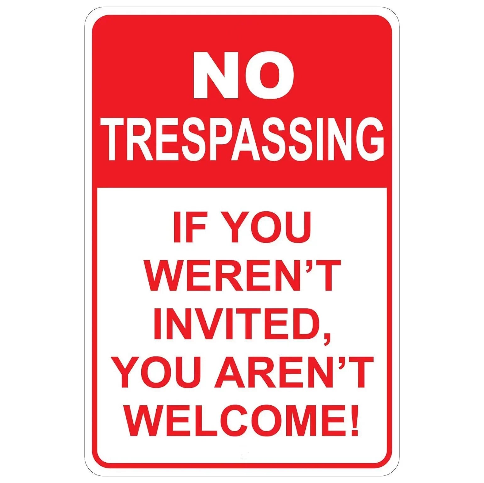 Vintage No Trespassing Warning Metal Signs