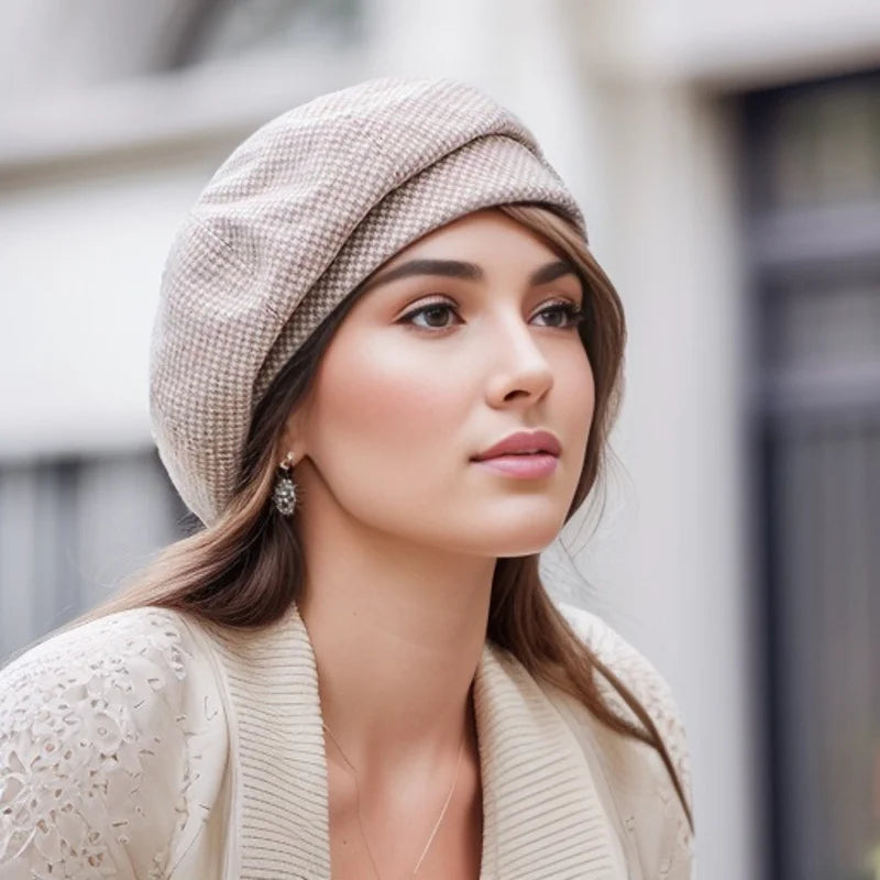 Vintage Elegant Wool Beret for Women Autumn