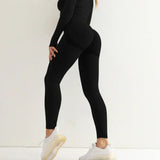 Women Seamless High Waist Elastic Solid Yoga Vintage Leggings