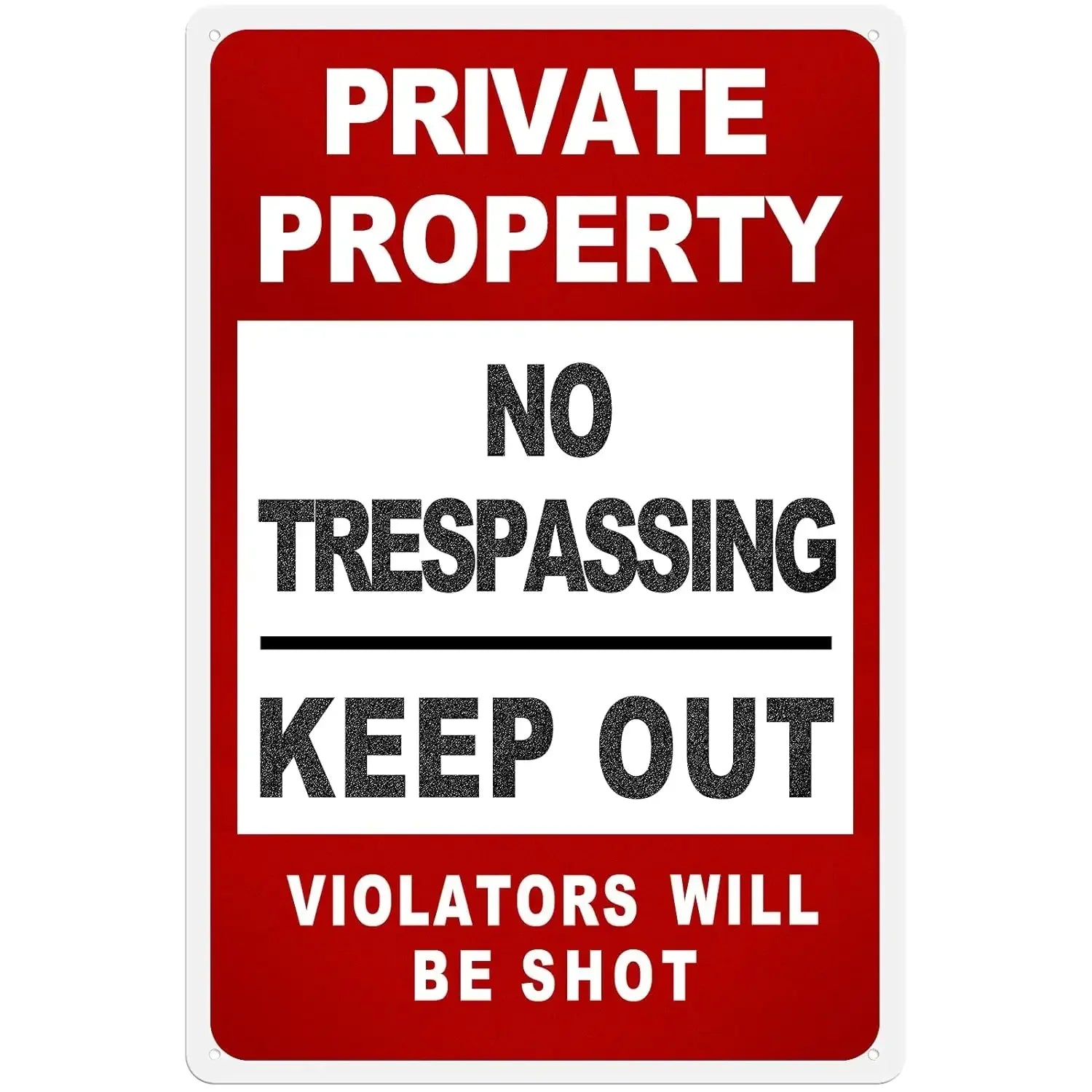 Vintage No Trespassing Warning Metal Signs