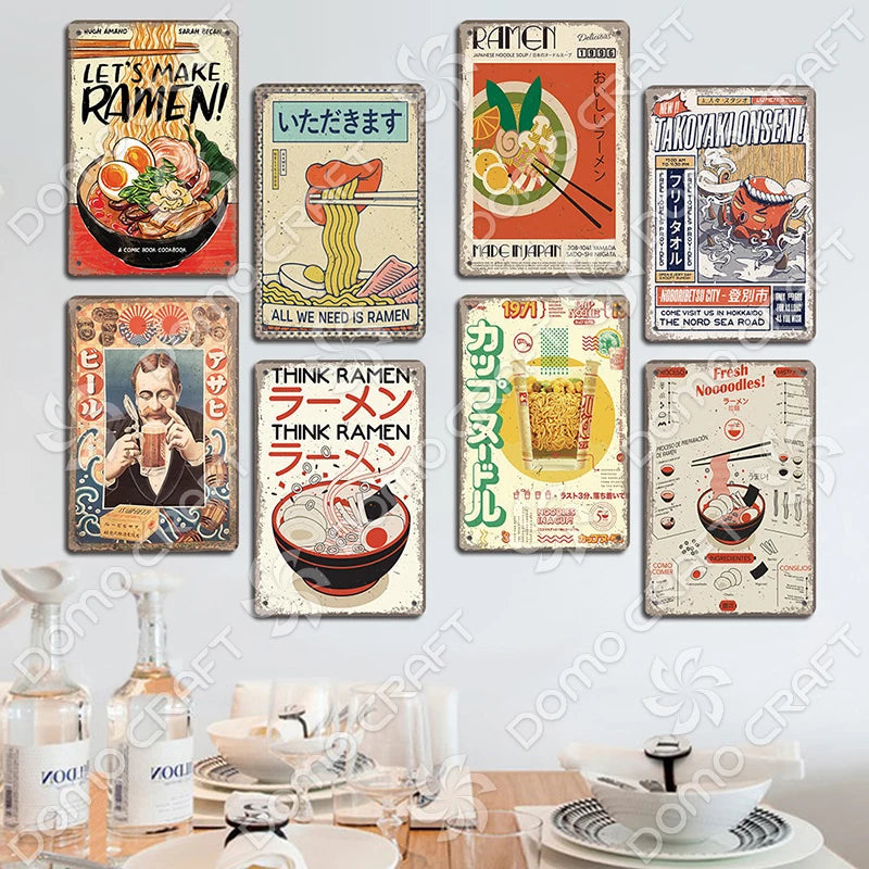 Vintage Japanese Foods Poster Metal Plaque Tin Sign