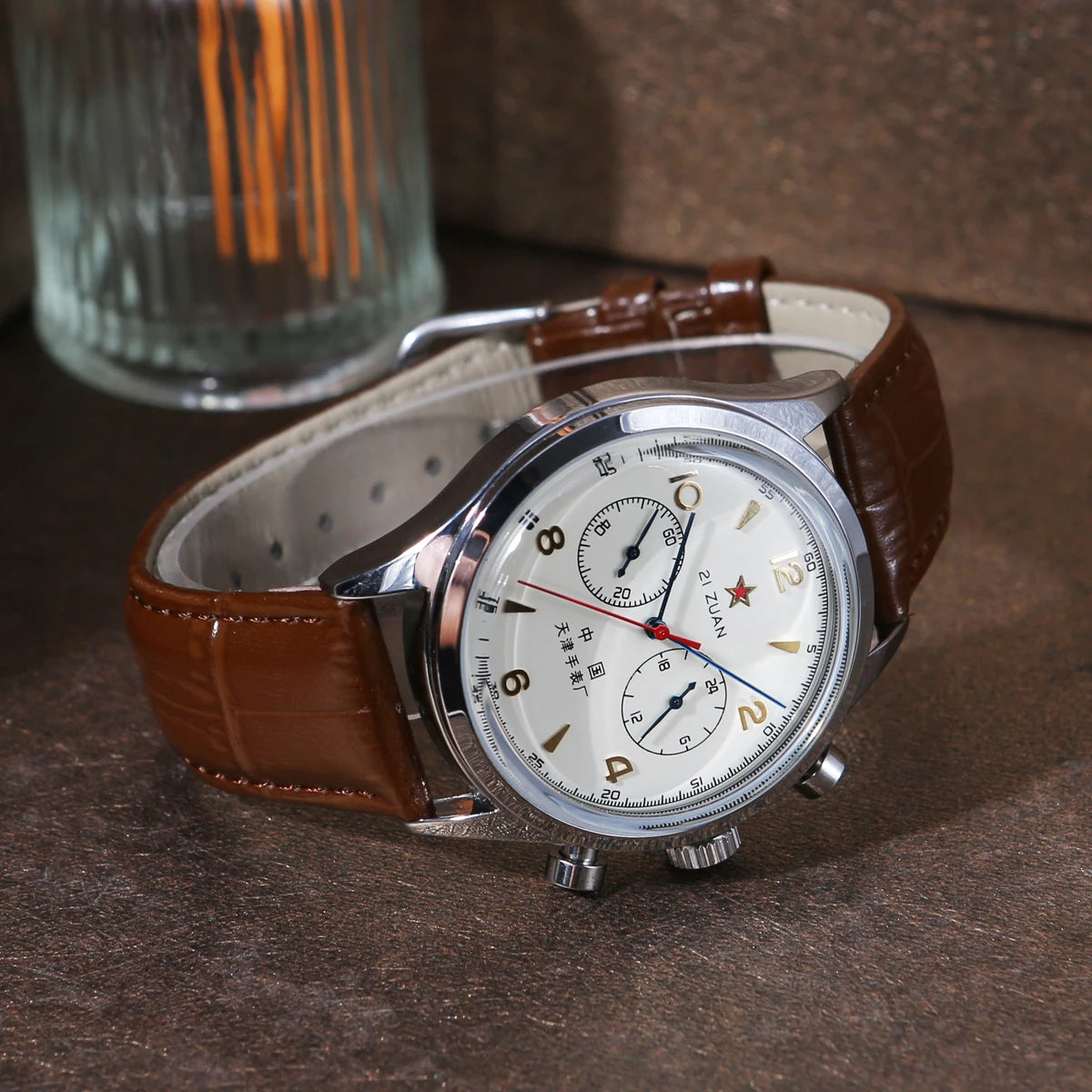 Vintage Waterproof Retro Quartz Chronograph 1963 Pilot Watch