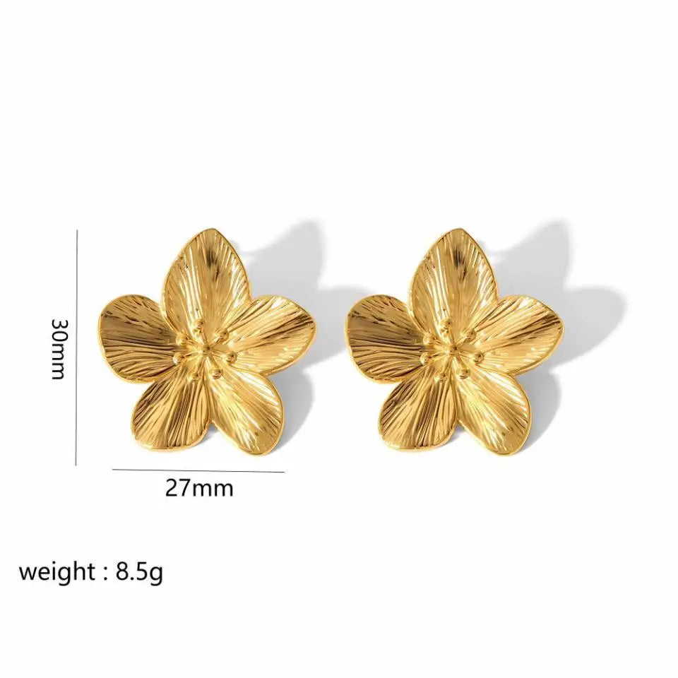 Gold Plated Vintage Butterfly Stud Earrings Charm