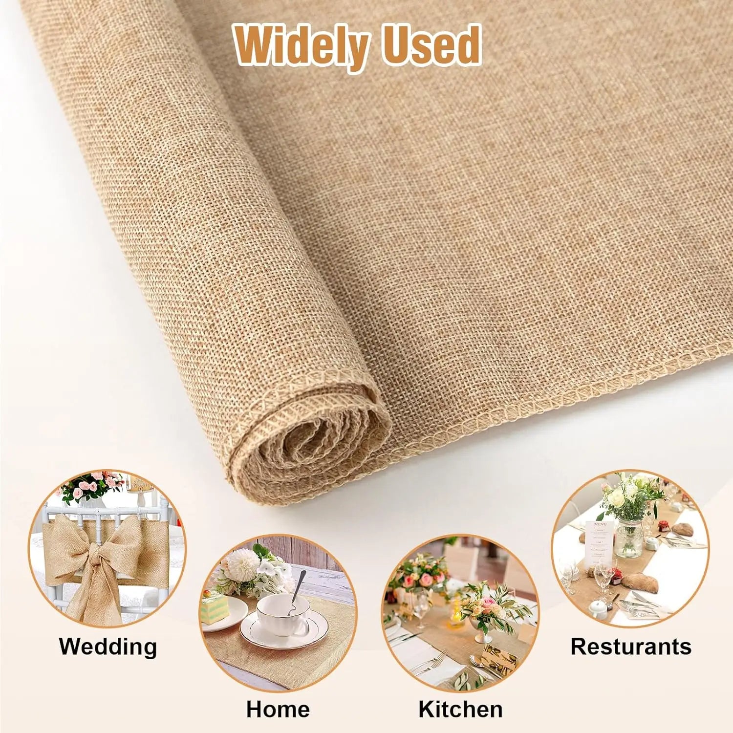 Vintage Natural Jute Linen Table Runner