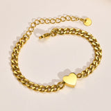 Vintage Vnox Heart Couple Bracelets Set