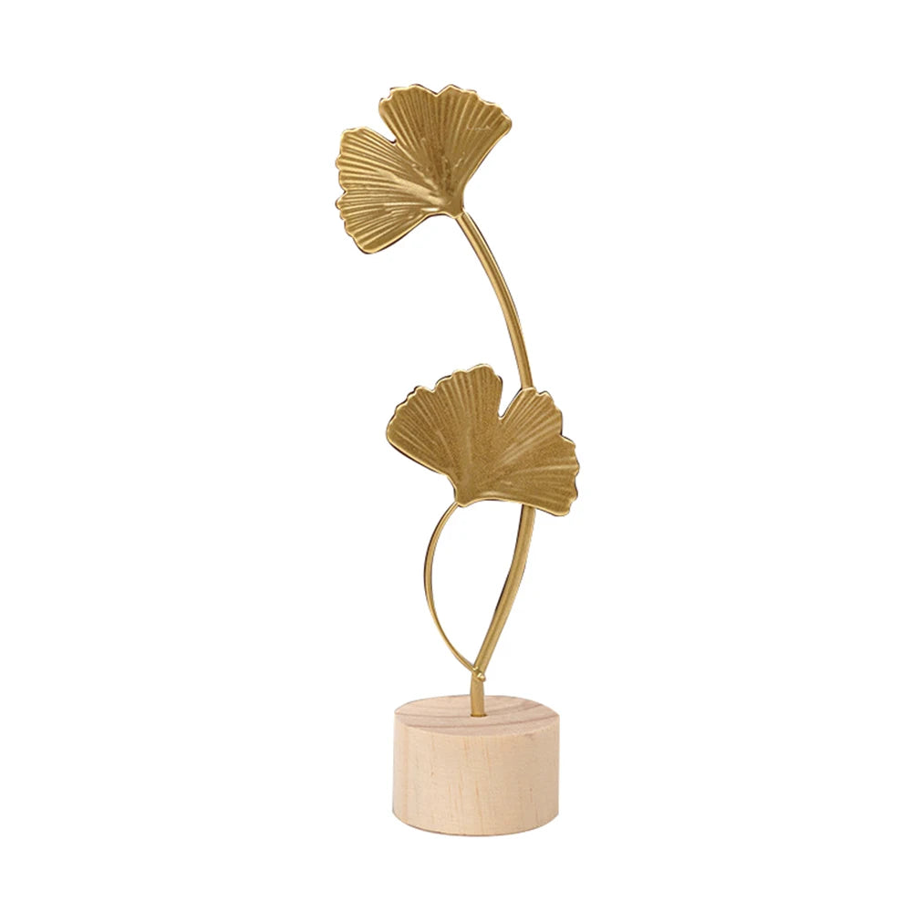 Vintage Nordic Gold Ginkgo Leaf Crafts Leaves Sculpture