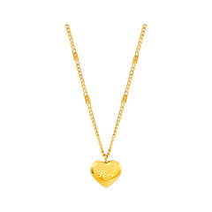 Vintage Gold Heart Pendant Choker Necklace